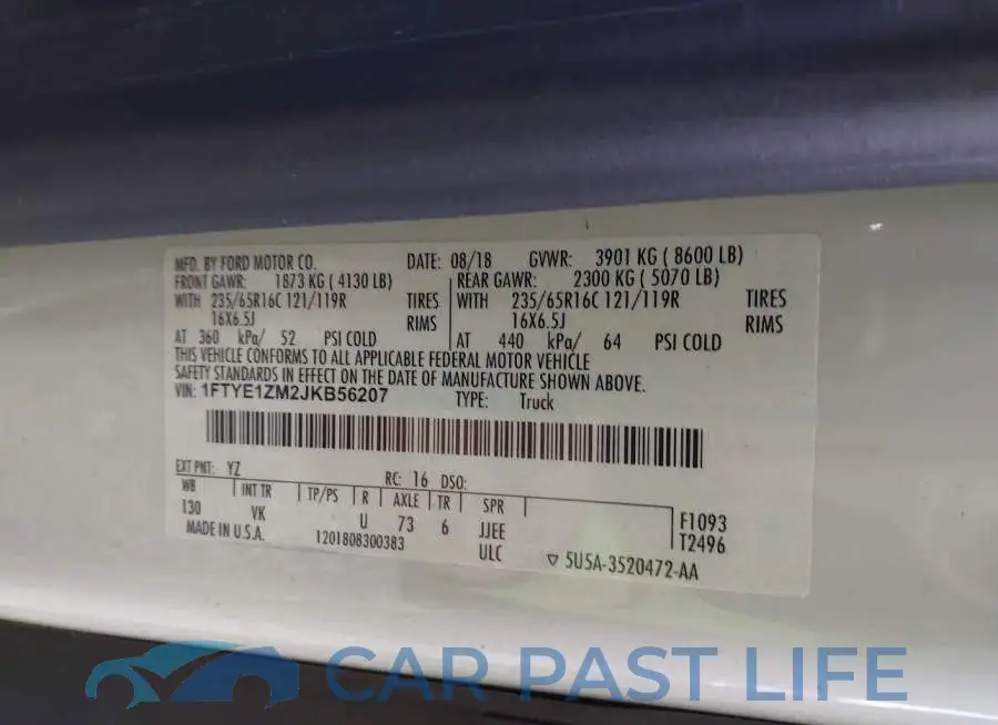 1FTYE1ZM2JKB56207# 9
