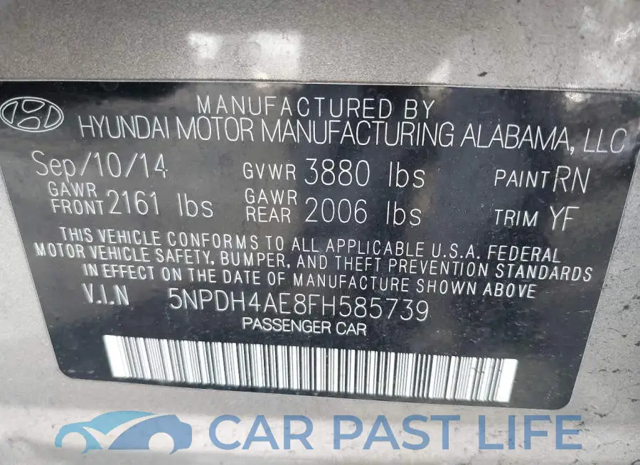 5NPDH4AE8FH585739# 9