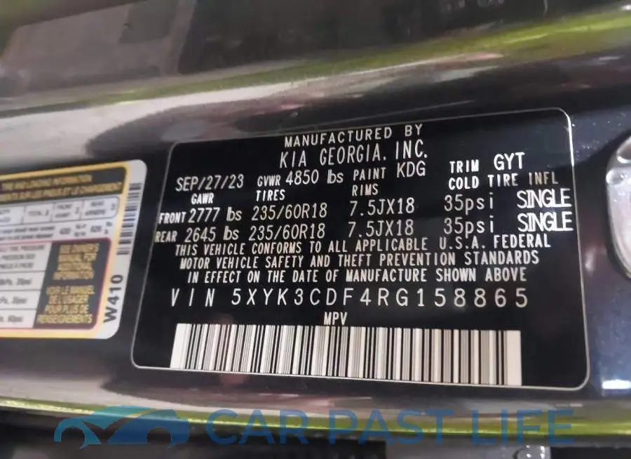 5XYK3CDF4RG158865# 9