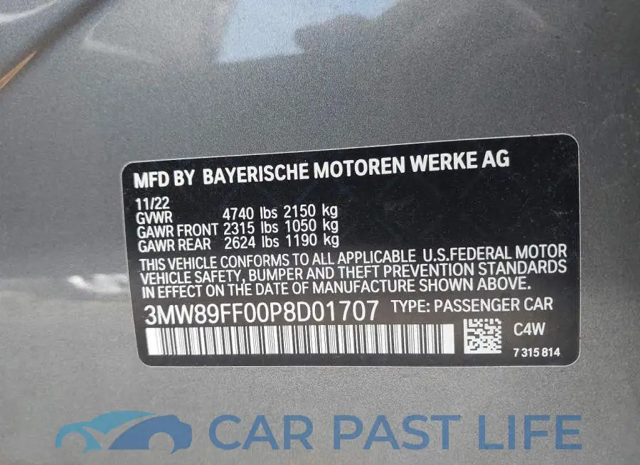 3MW89FF00P8D01707# 9