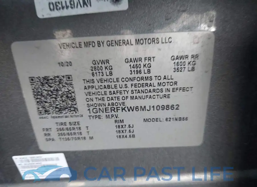 1GNERFKW6MJ109862# 9