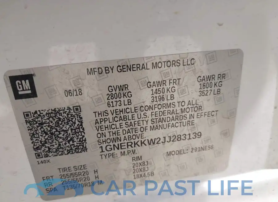 1GNERKKW2JJ283139# 9