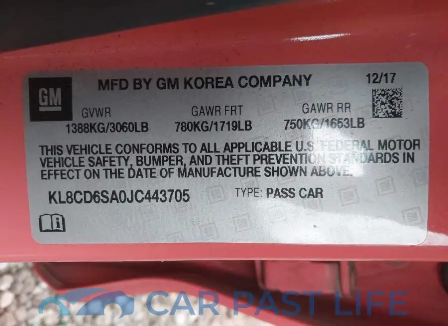 KL8CD6SA0JC443705# 9