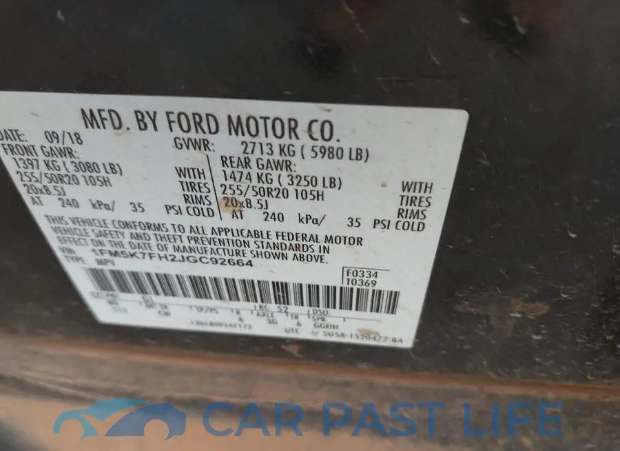 1FM5K7FH2JGC92664# 9