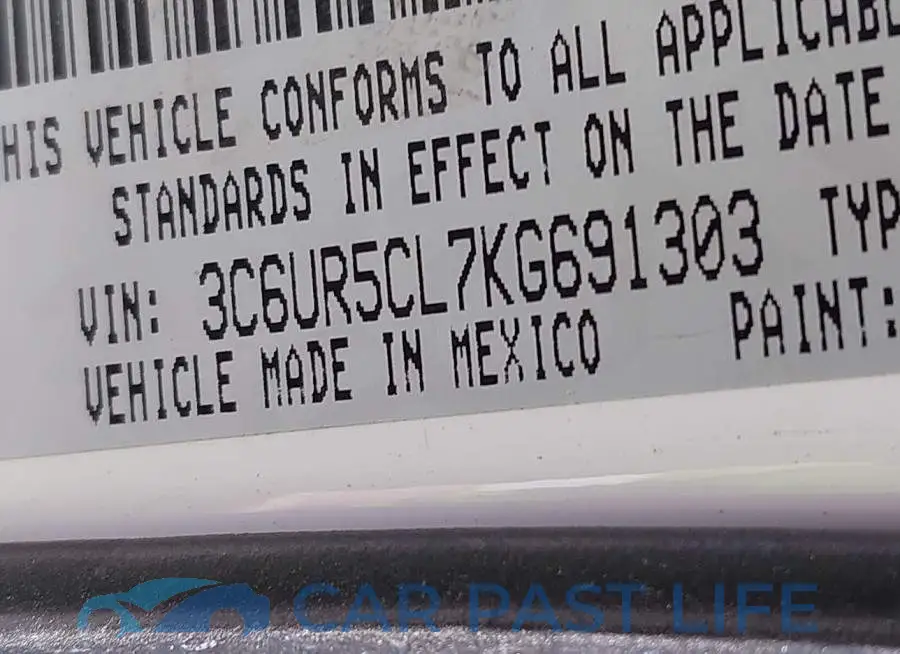3C6UR5CL7KG691303# 9