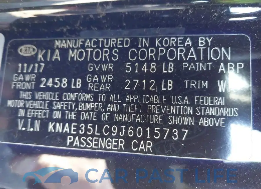 KNAE35LC9J6015737# 9