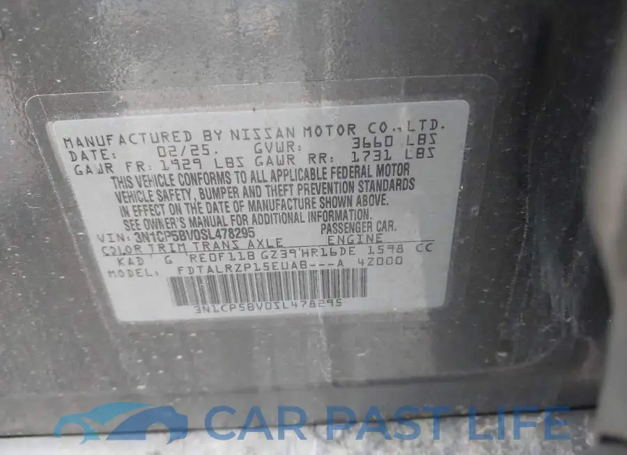 3N1CP5BV0SL478295# 9