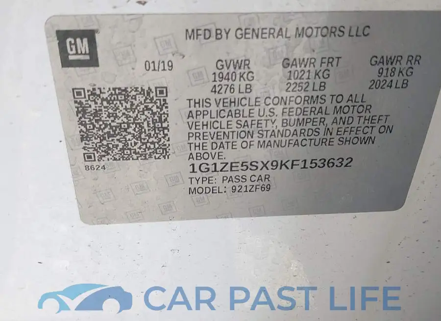 1G1ZE5SX9KF153632# 9