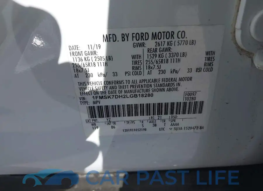 1FMSK7DH2LGB18280# 9