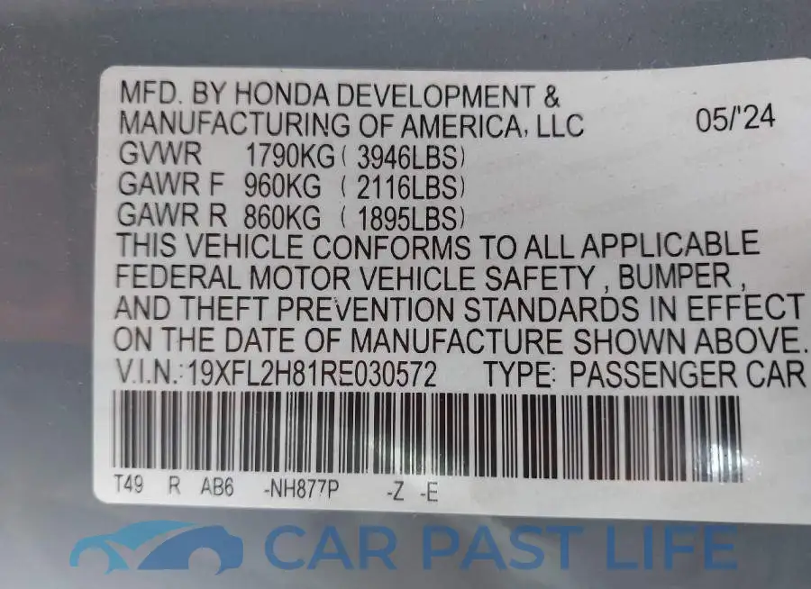 19XFL2H81RE030572# 9