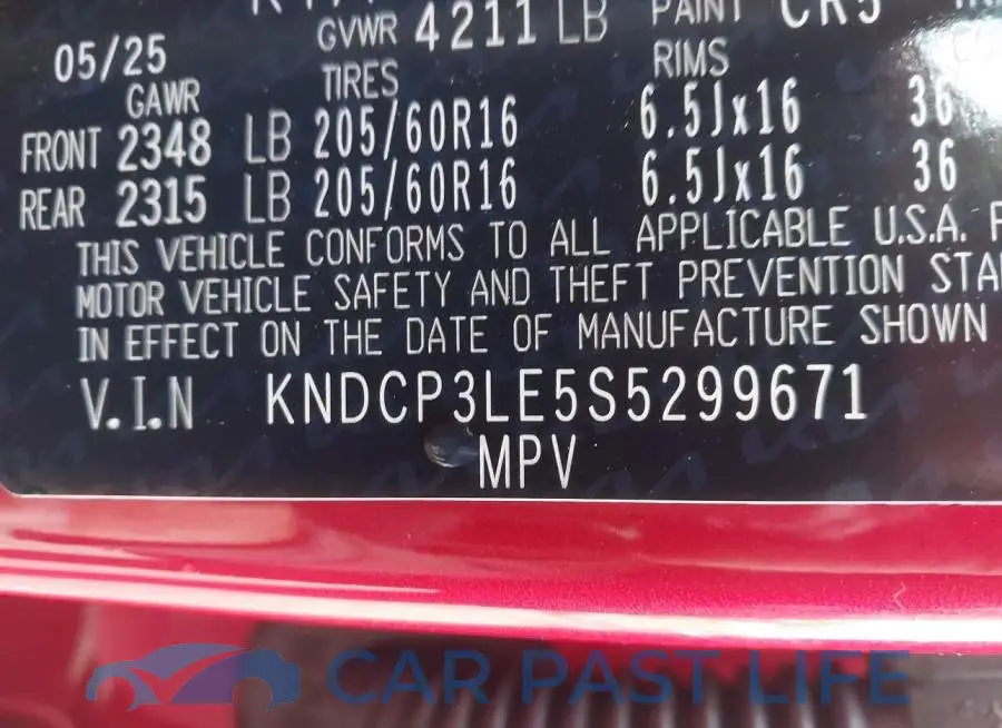 KNDCP3LE5S5299671# 9