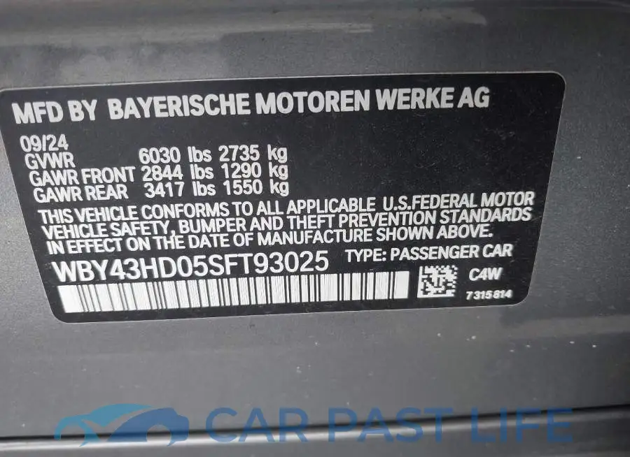 WBY43HD05SFT93025# 9