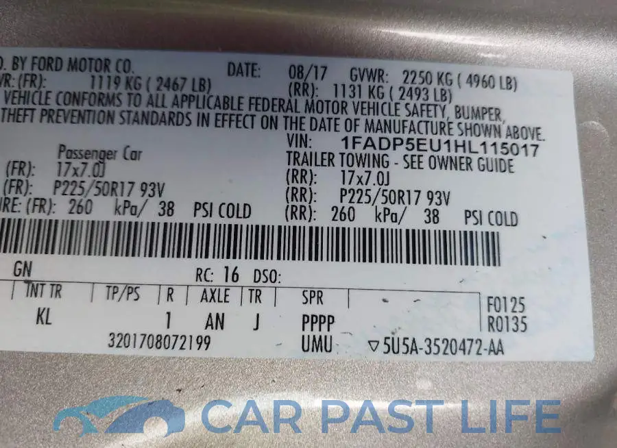 1FADP5EU1HL115017# 9