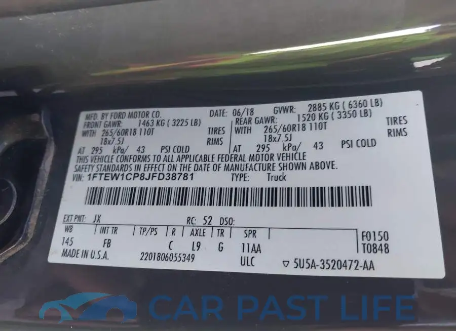 1FTEW1CP8JFD38781# 9