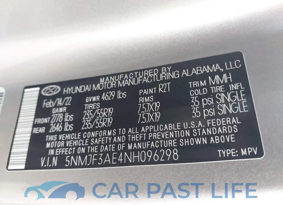 5NMJF3AE4NH096298# 9