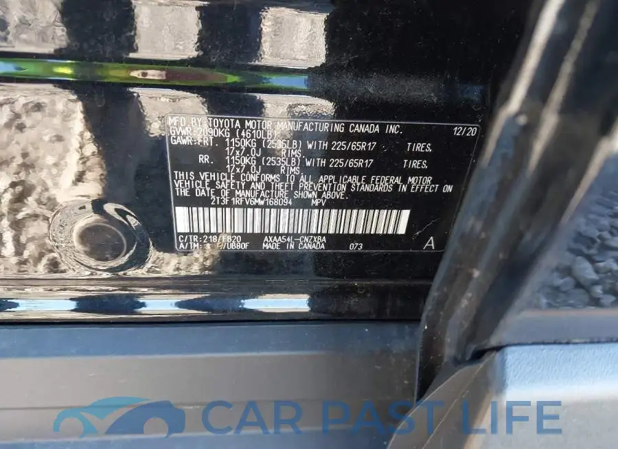 2T3F1RFV6MW168094# 9