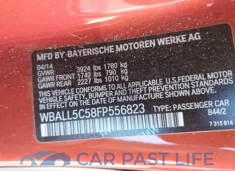 WBALL5C58FP556823# 9