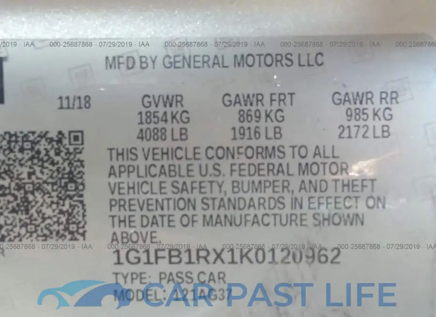 1G1FB1RX1K0120962# 9