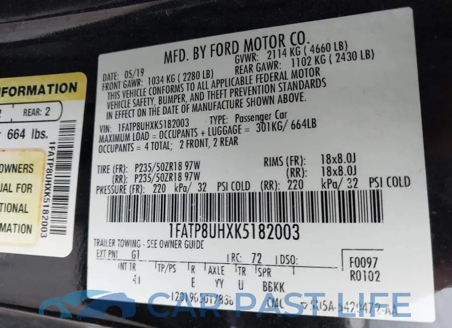 1FATP8UHXK5182003# 9