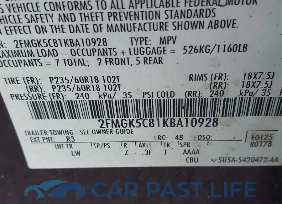 2FMGK5C81KBA10928# 9