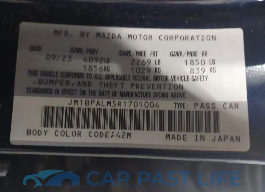 JM1BPALM5R1701004# 9