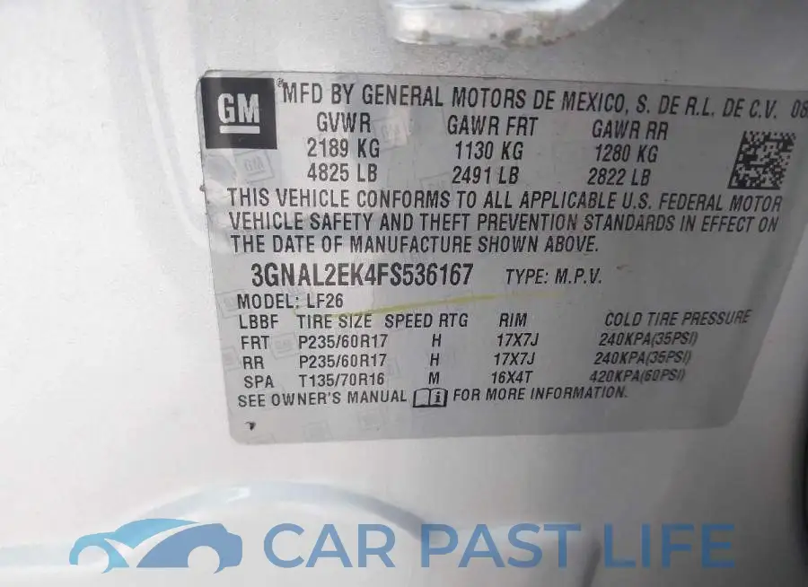 3GNAL2EK4FS536167# 9