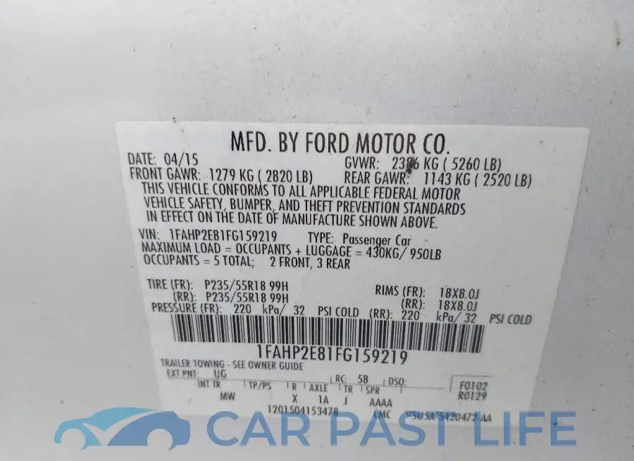 1FAHP2E81FG159219# 9