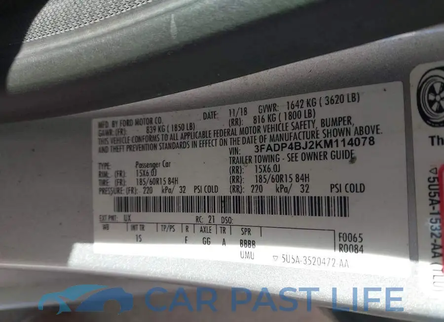 3FADP4BJ2KM114078# 9