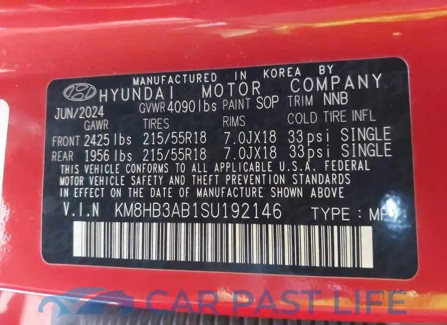 KM8HB3AB1SU192146# 9