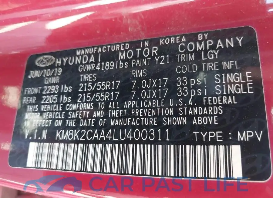 KM8K2CAA4LU400311# 9