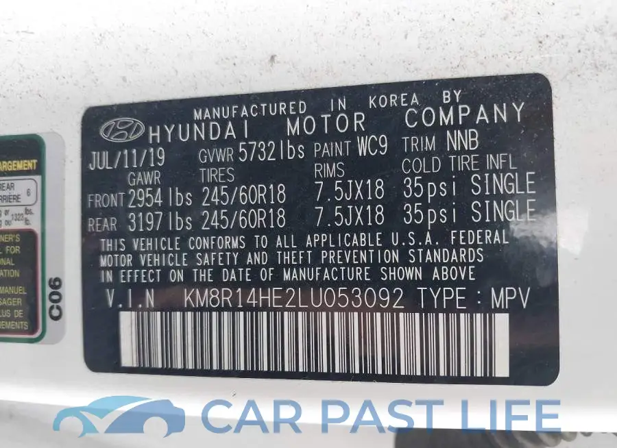 KM8R14HE2LU053092# 9