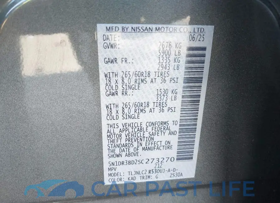 5N1DR3BD2SC273270# 9