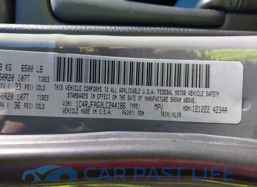 1C4RJFAG0LC244186# 9