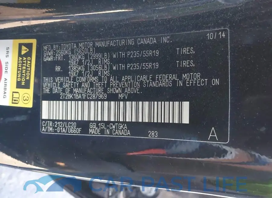 2T2BK1BA1FC287969# 9