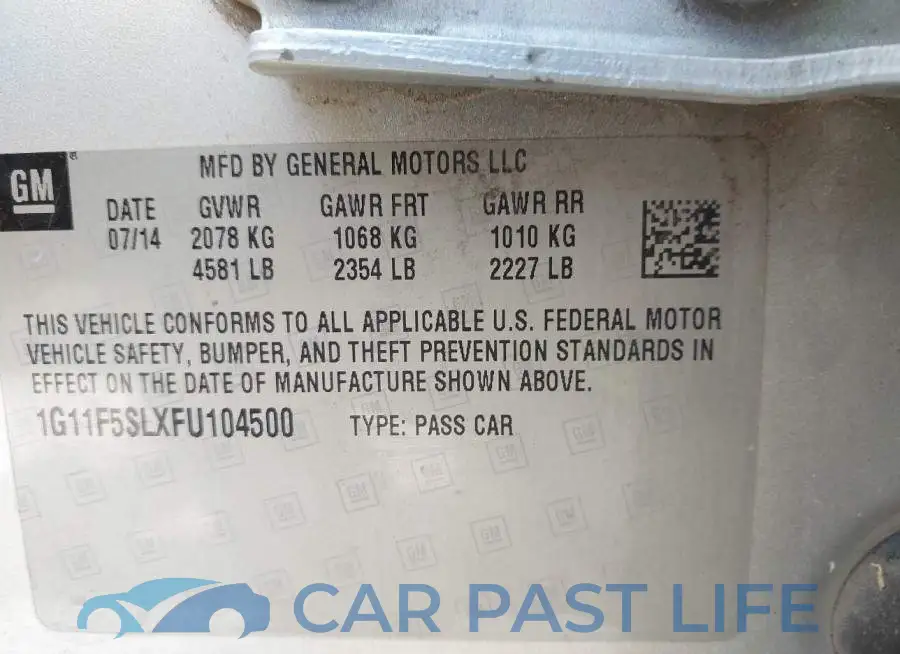 1G11F5SLXFU104500# 9