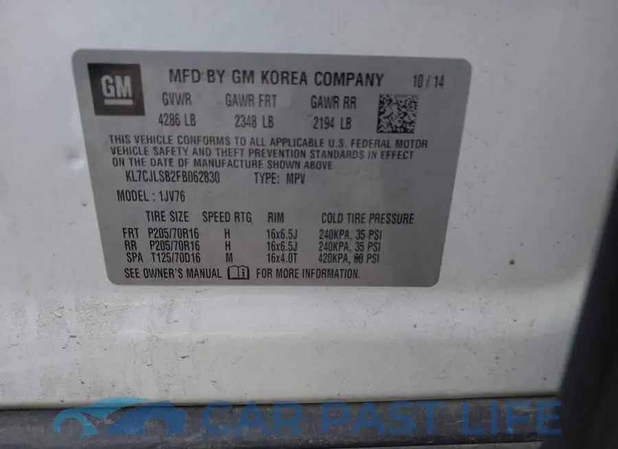 KL7CJLSB2FB062830# 9