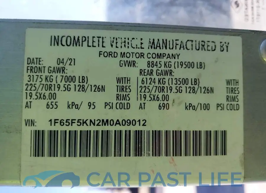 1F65F5KN2M0A09012# 8