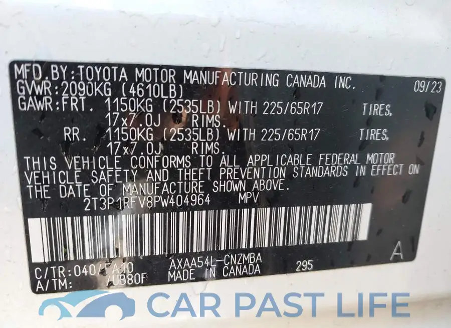 2T3P1RFV8PW404964# 9