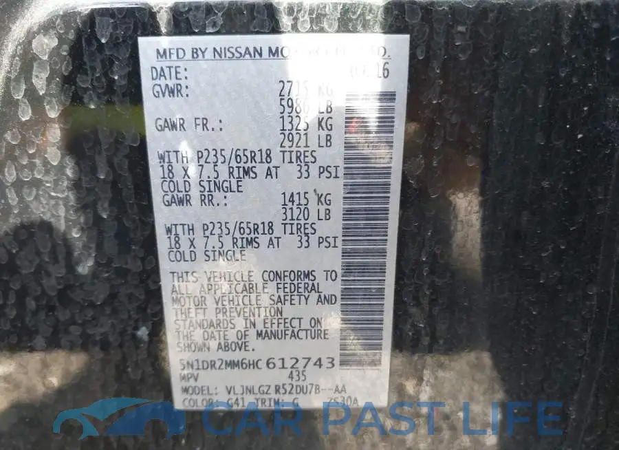 5N1DR2MM6HC612743# 9