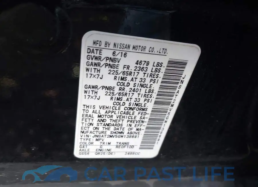 JN8AT2MV5GW138691# 9