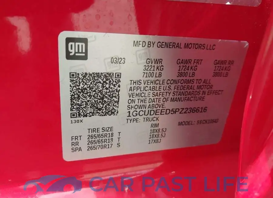 1GCUDEED5PZ236616# 9