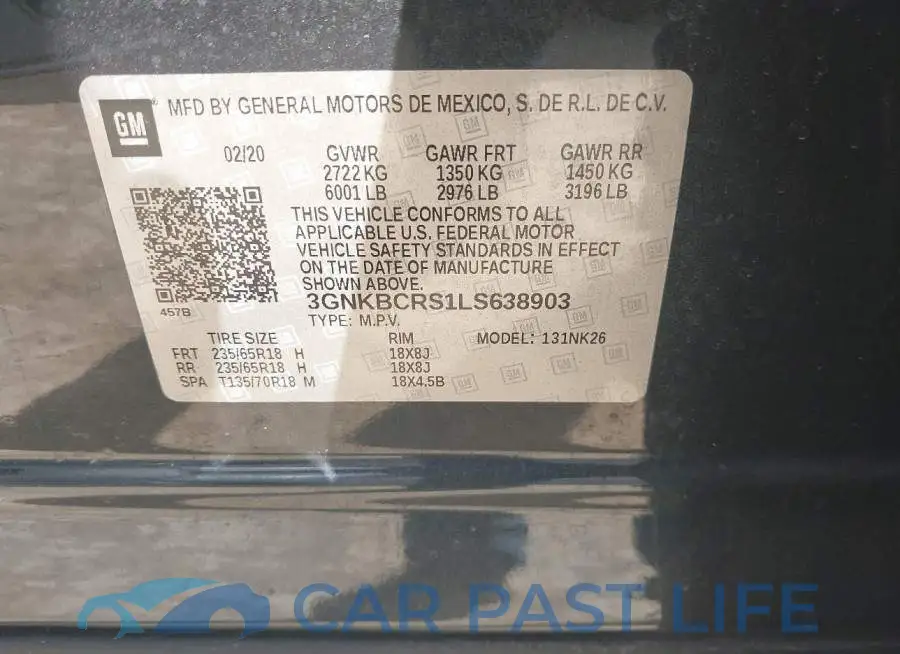 3GNKBCRS1LS638903# 9