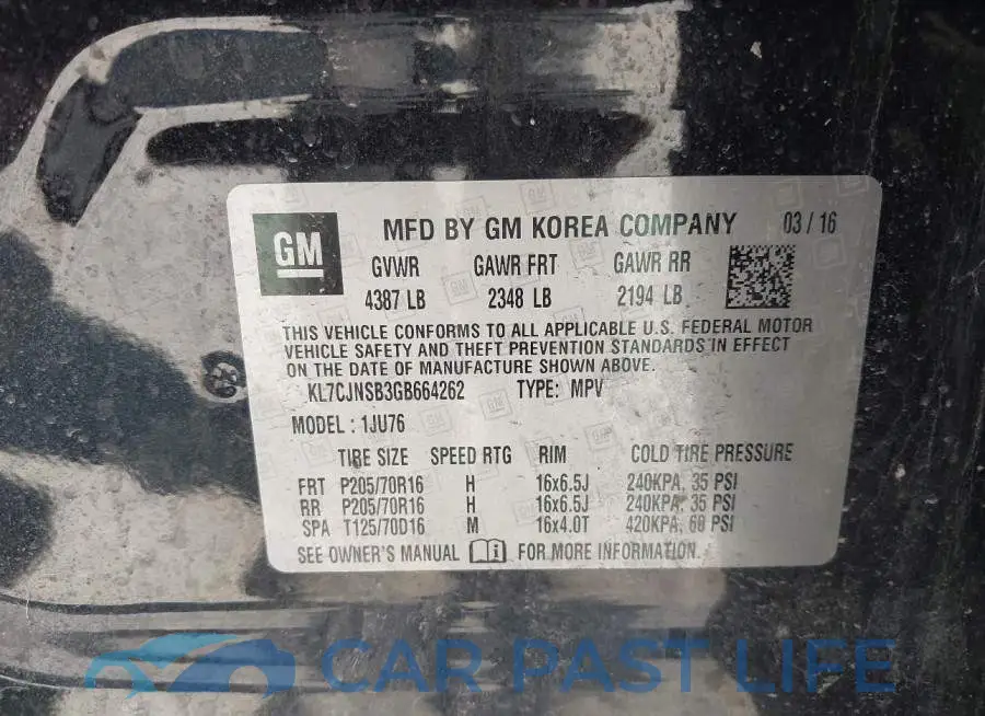 KL7CJNSB3GB664262# 9