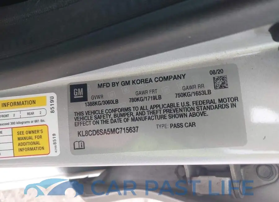 KL8CD6SA5MC715637# 9