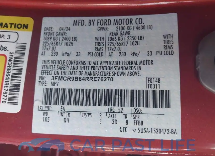 3FMCR9B64RRE76270# 9