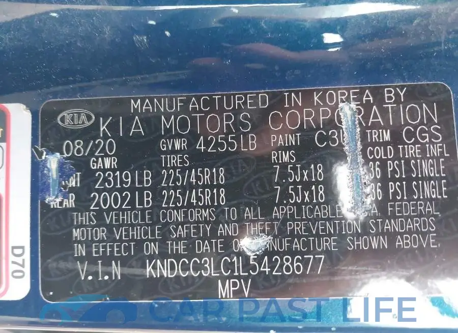 KNDCC3LC1L5428677# 9