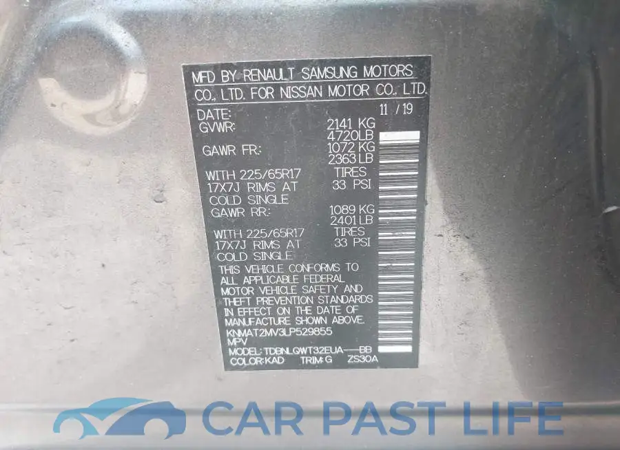 KNMAT2MV3LP529855# 9