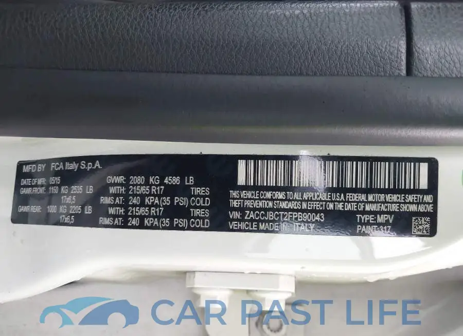 ZACCJBCT2FPB90043# 9
