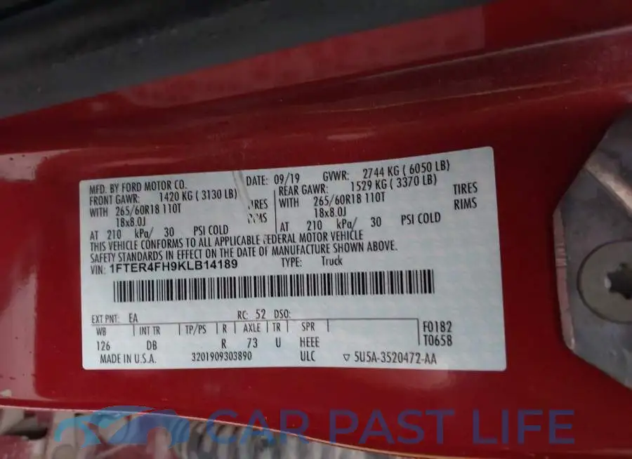 1FTER4FH9KLB14189# 9