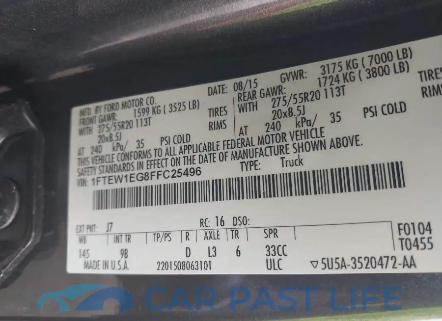 1FTEW1EG8FFC25496# 9